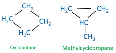 cyclic isomers of C4H8